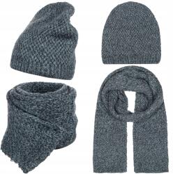Majka Sál Sapka Beanie Női Szett 30% Mohair Sötétszürke (D37-201-UNI)