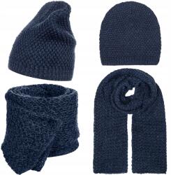 Majka Sál Sapka Beanie Női Szett 30% Mohair Sötétkék (D37-147-UNI)