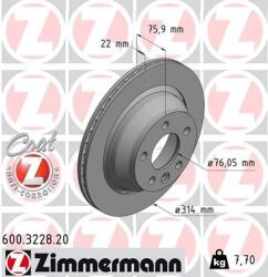ZIMMERMANN Disc frana ZIMMERMANN 600.3228. 20 (600.3228.20)