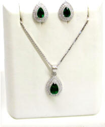 Díszített Csepp DÍSZÍTETT CSEPP ezüst szett (zöld) (2025110510)