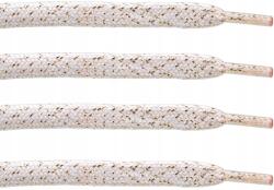  Fehér-arany Lapos Fűző 6 mm-es Csilámos Széles Cipőfűző 120 cm Hq (Świecące Błyszczące Szerokie Sznurowadła 6 MM)