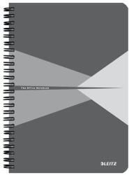 Leitz Spirálfüzet, A5, kockás, 90 lap, PP borító, LEITZ "Office", szürke (44981085) - bestoffice
