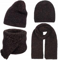 Majka Sál Sapka Beanie Női Szett 30% Mohair Barna (D37-119-UNI)