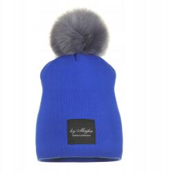 Majka Női Téli Bélelt Sapka Pomponos Felvarróval Majka Kék Búzavirág