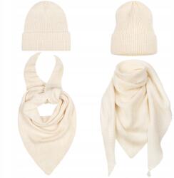 Majka Női Szett Bézs Sapka Beanie Téli Sál Őszi Meleg (K10 + CU4)