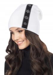 Majka Női Sapka Hópehely Ősz Tél Dekoratív Lengyel Márka Fehér (LV-1 BIAŁY)