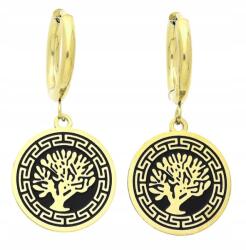 Ttm Xuping Fülbevaló Boldogságfa fekete-arany Acél 316 L (k1011)