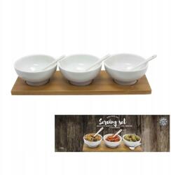 Marex Trade 7 darabos snack tálak készlet bambusz tálcával (23472646)