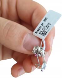  Ezüst Fülbevaló Kislány Lógó Elefánt Strassz Rózsaszín Minta 925 (KDZ 010)