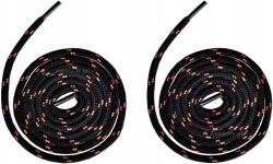  Fekete Narancssárga Cipőfűző Outdoor Hiking Trekking Hq minőségű fűző 140 cm (OUTDOOROWE OKRĄGŁE 5 MM TREKKINGOWE SZNURÓWKI)