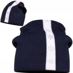 Majka Női Sapka Hópehely Ősz Tél Dekoratív Lengyel Márka Sötétkék (LV-1 GRANAT)