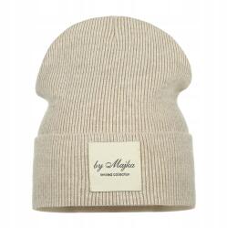 Majka Bézs Női Téli Sapka Őszi Csíkos Beanie Felvarró Majka