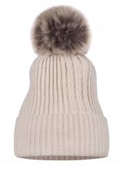 Majka Bézs Téli sapka Pomponnal Női Majka (D-6 JASNY BEŻ)