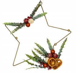  Karácsonyi nád koszorú, csillag, tél, karácsony (Stroik świąteczny)