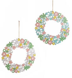 Decorer Set 2 Coronite lemn decor flori 30 cm (A51.51.86Adeco)
