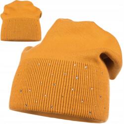 Majka Női Téli Őszi Dekoratív Strasszos Sapka Lengyel Márka Majka Sárga (D-7 MIÓD)