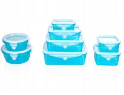 Alpina 8 darabos ételtartály készlet rugalmas fedéllel, kék (25424)