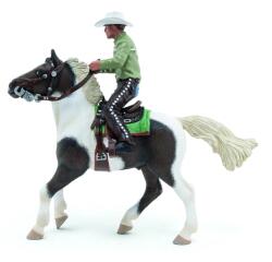 Rase de Cai si Ponei PAPO FIGURINA COWBOY SI CALUL SAU (Papo51573) Figurina