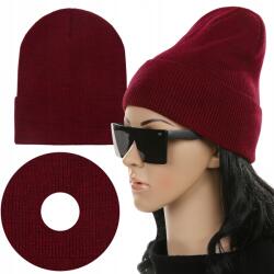 Majka Női Sapka Női Beanie Kitekerhető Őszi-téli Meleg Bordó