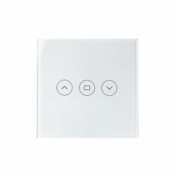  Ruloul SmartWise / umbritor / comutator inteligent pentru perdea, compatibil eWeLink, cu panou frontal din sticla tactila alba (SMW-KAP-ROLW)