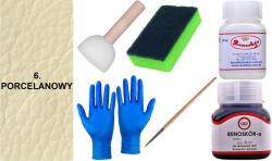  6 Db. Porcelán Bőrfesték sima bőrre Wilbra Lakklemosó G10-01 szett (Zestaw Farba RENOSKÓR do skóry ZMYWACZ Gąbka)