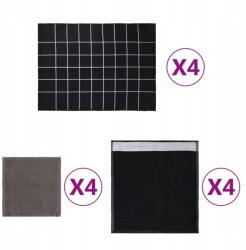 vidaXL 12 db-os törölköző szett, fekete, pamut (136294)