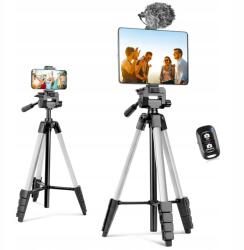  Alumínium telefonállvány távirányítóval szelfikhez és vlogokhoz Aureday (FR64-Silver)