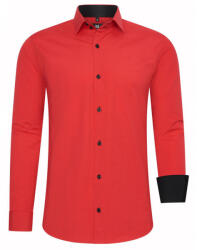 RUSTY NEAL cămașă bărbați R-44 cu mânecă lungă, slim fit Rosu S