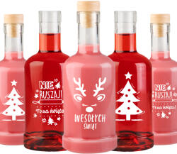 SuperButelki 5x Tadek Tinktúra Palackok 250 ml Karácsonyi Likőr Palackok Ajándék (TADEK_250_5x_BN_pojemniki)