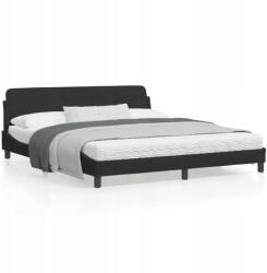 vidaXL Ágykeret fejtámlával, fekete, 180x200 cm kárpitozott (8721012267763)