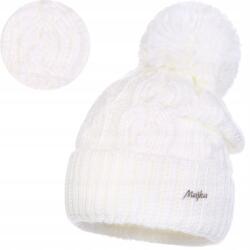 Majka Ekrü Női Téli Sapka Pomponnal, Melegen Kitekerhető Téli Majka