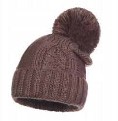 Majka Női Téli Sapka Pomponnal, Melegen Feltekerhető Téli Majka Barna