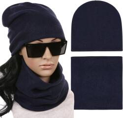 Majka Női Sapka Szett Kémény Meleg Téli Őszi Sötétkék