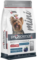 Proscience Mini Adult Dog Salmon & Blueberry hipoallergén lazac-áfonya kutyatáp érzékeny bőrű kistestű felnőtt kutyának 2kg