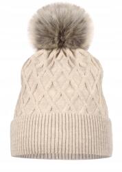 Majka Meleg Stílusos Női Sapka Pomponnal (D-14 Beż)