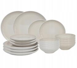 Black and White Rose Étkező tányérok készlet 18 db fényes krém (HT-24327591)