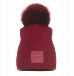 Majka Női Téli Bélelt Sapka Pomponos Felvarróval Majka Bordó