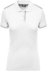 Designed To Work WK271 LADIES' SHORT-SLEEVED CONTRASTING DAYTODAY POLO SHIRT (wk271wh/nv-s)