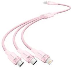 Vention Cablu USB 2.0 A la 3in1 3A 1.5M roz