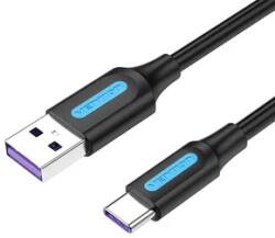Vention Cablu USB 2.0 A la USB-C 5A 3m negru PVC