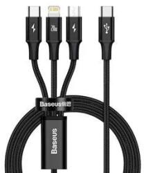 Baseus Cablu USB-C 3 în 1 M L T 20W 1.5m Negru