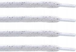  Fehér-ezüst Lapos Fűző 6 mm-es Csilámos Széles Fűző 90 cm (Świecące Błyszczące Szerokie Sznurowadła 6 MM)