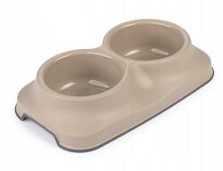 Happet Glam 2×0, 4 L dupla műanyag tál bézs csúszásgátló (MP77)