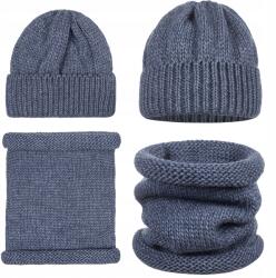 Majka Sapka Kémény Cső Szett Női 15% Gyapjú 15% Alpaka Kék Farmer (D39-138-KPL)