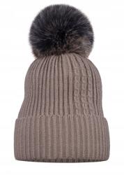 Majka Téli sapka barna pomponnal Női Majka (D-6 CAPPUCCINO)