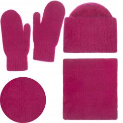 Majka Női Szett Téli Őszi Majka Sál Sapka Kesztyű Lila (Miskant (fl.)+BF 32+V-17 SD13 fioletowy)