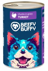 Beefy buffy kutyaeledel konzerv Pulykafalatok szószban, 68% hústartalom, 1240g