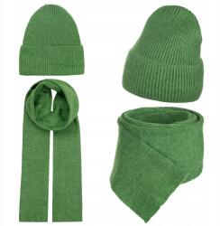 Majka Női Szett Téli Őszi Sál Sapka Női Sál 180 cm Zöld (K18-212-KPL)