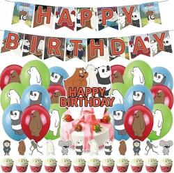  Születésnapi Dekorációs Szett Mi közénk a medvékkel Banner Topperek Lufik