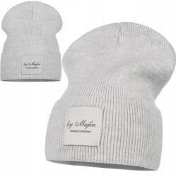 Majka Szürke Női Téli Sapka Őszi Csíkos Beanie Felvarró Majka
